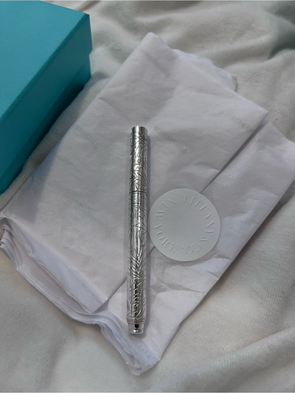 Tiffany & Co. Sterling Silver Engraved Rollerball Purse Pen